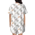 thumbnail image 3 of Naloa Gray Rabbit Women's Short-Sleeved Pajama Set, Loungewear, Summer pajamas, Breathable Cozy - XX-Large, 3 of 9