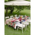 thumbnail image 3 of Outdoor Tablecloth with Umbrella Hole and Zipper, Red Truck Christmas Rectangle Table Cloth 60x84 Inch Waterproof Tablecloth, Gnomes Xmas Tree Snowflake Gifts Wooden Picnic Table Cover for Patio, 3 of 7