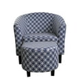 thumbnail image 1 of Nathaniel Home Paisley Dark Blue Tub Chair With Ottoman, 1 of 4