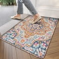 thumbnail image 3 of Retro Door Mat, 17 X 30 Inch Boho Pink Vintage Carpet Welcome Doormat Decorative Home Floor Mat, Non Slip Rubber Back and Strong Water Absorption for Outdoor Indoor Entrance Decor, 3 of 6