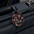 thumbnail image 5 of Simona Flowers Floral Pattern Round Leather Luggage Card Suitcase Carry-On ID Tag, 5 of 8