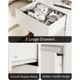 thumbnail image 6 of Nightstand Set of 2 White Nightstand with 3 Drawers, White Bedside Table Night Stand for Bedroom with Charging Station & Cut-Out Handle, Sofa Side Table for Bedroom, 6 of 11