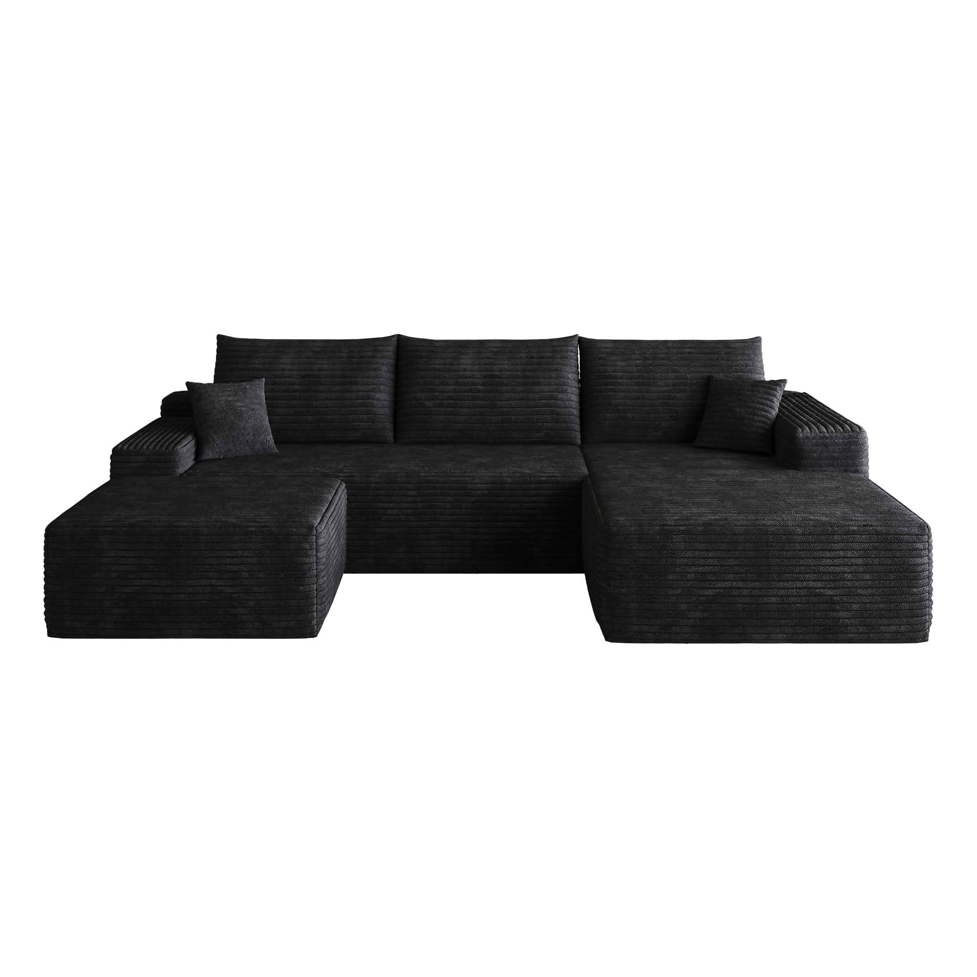 MAYEERTY 107 Inch L‑Shape Cloud Sectional Couch with Chaise, Modern Modular Deep‑Seat Sofa, Plush Corduroy Upholstered Couch, No Assembly Required for Living Room Bedroom Apartment