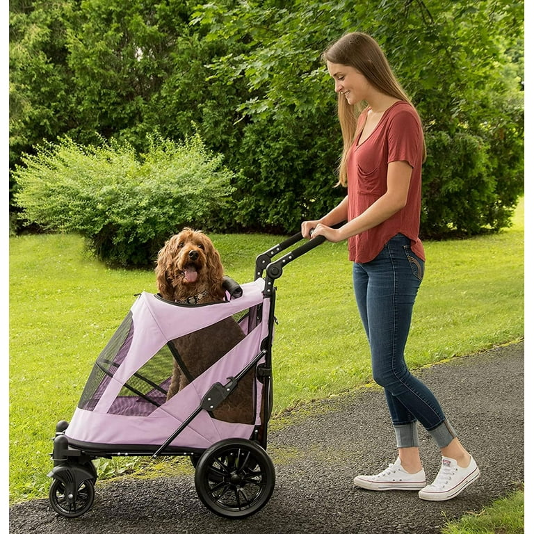 Stroller with Dual Entry Push Button Zipperless Entry for Single or Multiple Dogs Cats Can Easily Walk in Out No Need to Lift Gel Filled Tires 1 Model 4 Colors Walmart