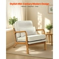 thumbnail image 2 of VEVOR Accent Chair, Mid Century Modern Armchair with Solid Wood Frame and Non-Slip Legs, Upholstered Leisure Chair with Linen Fabric and 5.7 in Thickened Cushion, for Living Room, Bedroom, Office, 2 of 9