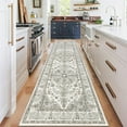 thumbnail image 6 of Findosom 2'x8' Vintage Boho Runner Rug Washable Non-slip Area Rug,Hallway Indoor Farmhouse Bedroom Kitchen Living Room Non Shedding Runner, Contemporary Low Plie Floor Carpet Doormat,Taupe, 6 of 9