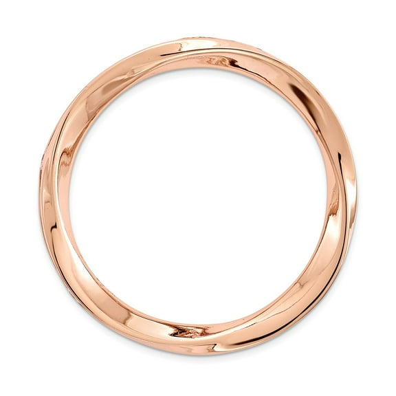 White Sterling Silver Charm Pendant Stackable Expressions Rose-Tone Large Polished Chain Slide