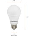 thumbnail image 6 of Sylvania A19 LED Light Bulb, 100W = 16W, Dimmable, Medium Base, Frosted Finish, 1600 Lumens, 3500K, Bright White - 4 Pack (40738), 6 of 6
