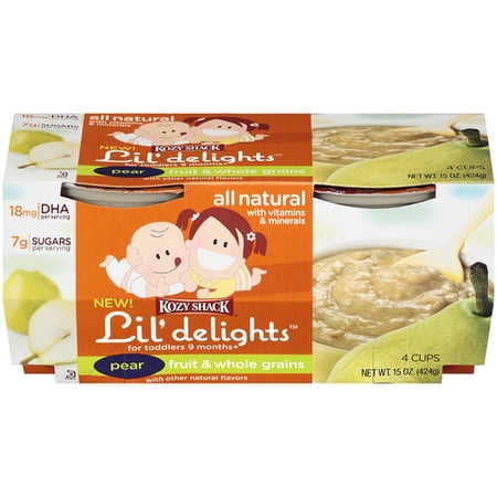 Kozy Shack Lil' Delights Pear Fruit & Whole Grains, 15 oz