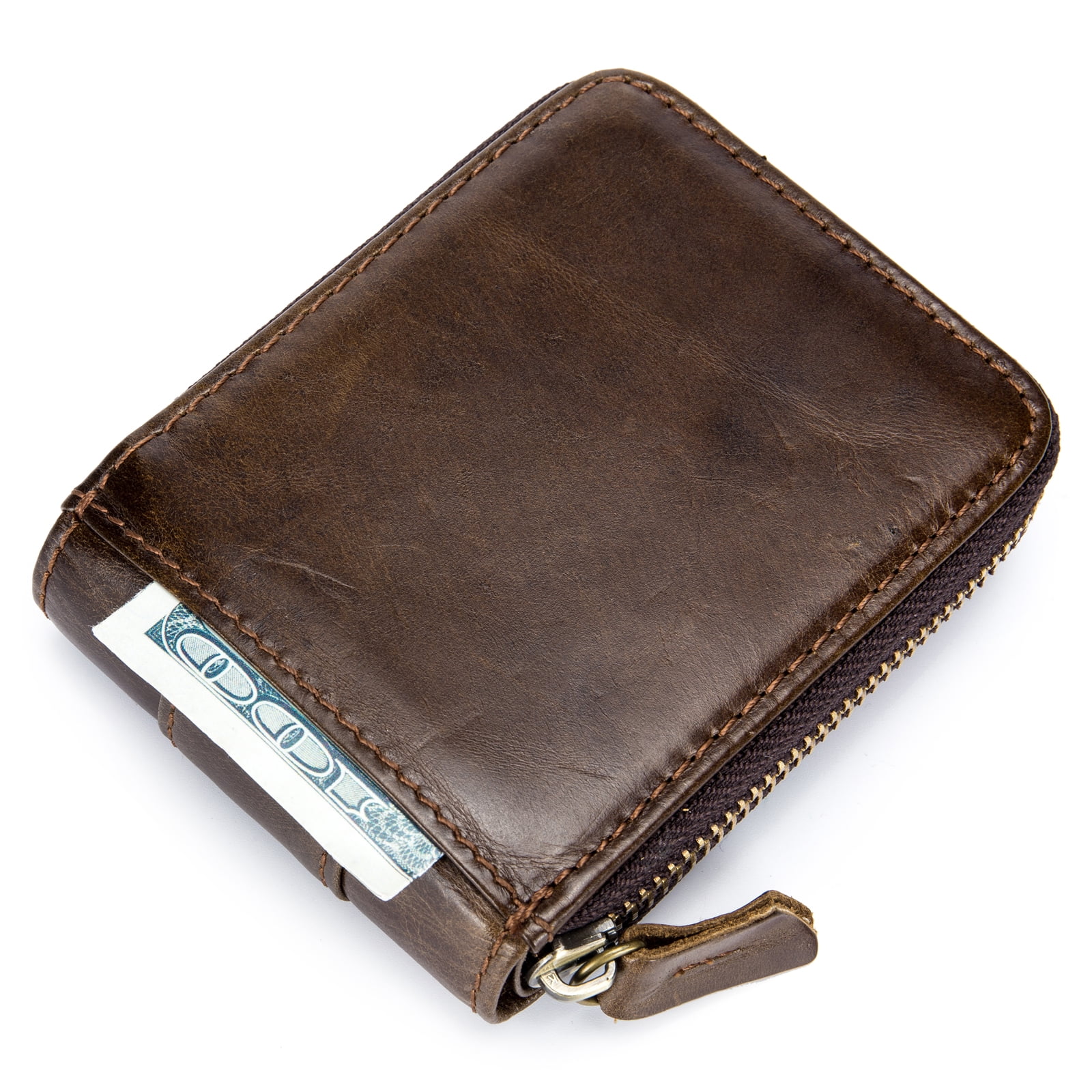 walet,Wallet Men Purse Leather Wallet Leather Zipper Wallet Men