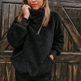 thumbnail image 4 of Women's Polar Fleece Half Zip Sweatshirt, Funnel Neck Long Sleeve Pullover with Side Pockets, 4 of 4