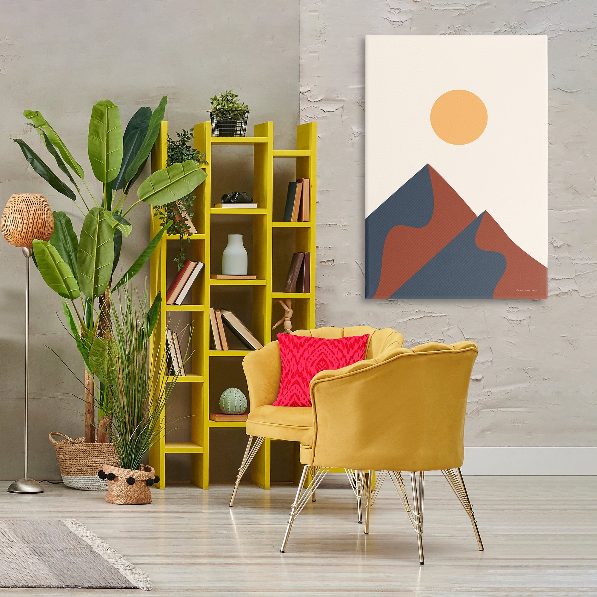 Stupell Industries Twin Mountain Peaks Landscape & Nature Painting Wrapped Canvas Art Print Wall Art, 30 x 45