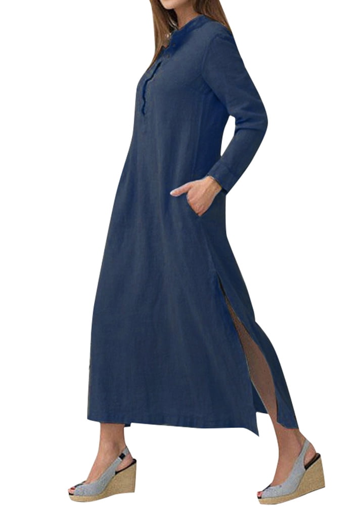 casual dress with slits on both sides