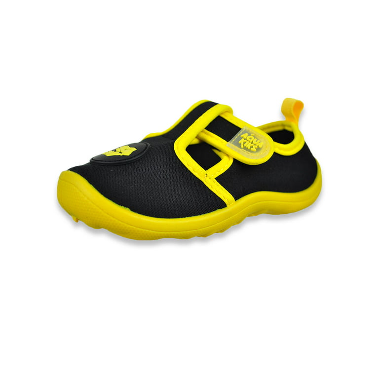 Aqua Kiks Boys' Dinosaur Water Shoes - black/yellow, 8 toddler