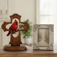 thumbnail image 4 of Cardinal on Cross Wooden Desktop Sculpture, Symbolic Red Bird Figurine for Home Decor, Rustic Memorial Cross Ornament for Mantel, Shelf & Desk, Religious Spiritual Gift, 4 of 6