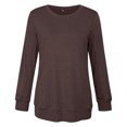 thumbnail image 3 of PEASKJP Chandail en Molleton Décontracté à Col Rond pour Femmes Manches Longues Couleur Unie Chemise Douce Légère Ample (TG, Rouge), 3 of 3