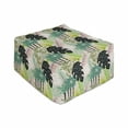 thumbnail image 1 of Botanical Rectangle Pouf, Jungle Tropical Palm Leaves Banana Tree Pattern, Under Desk Foot Stool for Living Room Office Ottoman with Cover, 25", Multicolor, by Ambesonne, 1 of 4