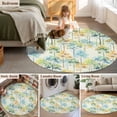 thumbnail image 5 of Round Area Rug 8 Ft, Watercolor Forest Colorful Washable Non-Slip Circle Carpet for Living Room/Bedroom, Abstract Art Modern Trees Collection Low-Profile Large Area Rugs for Indoor, 5 of 8