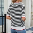 thumbnail image 7 of Bzhegqhd Women's Striped Short Sleeved Blouses Round Neck Fashionable Casual Top, 7 of 7