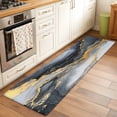 thumbnail image 2 of 2'x6' Rug Runners for Hallways Kitchen, Gray Marble Non Slip Entryway Beside Floor Carpet Runner, Yellow Modern Ink Painting Abstract Washable Laundry Room Bedroom Throw Rugs Mat for Family Pet, 2 of 8