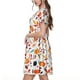 thumbnail image 2 of Disketp Autumn Pumpkins Fall Leaves para Vestido de Manga Corta para Mujeres, Vestidos de Verano para Mujeres, Casual y Holgado para la Playa, 2 of 6