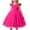 Hot Pink, variant on Girls' Solid Color Mesh Puffy Sleeve Formal Party Dress for Pageants and Special Occasions