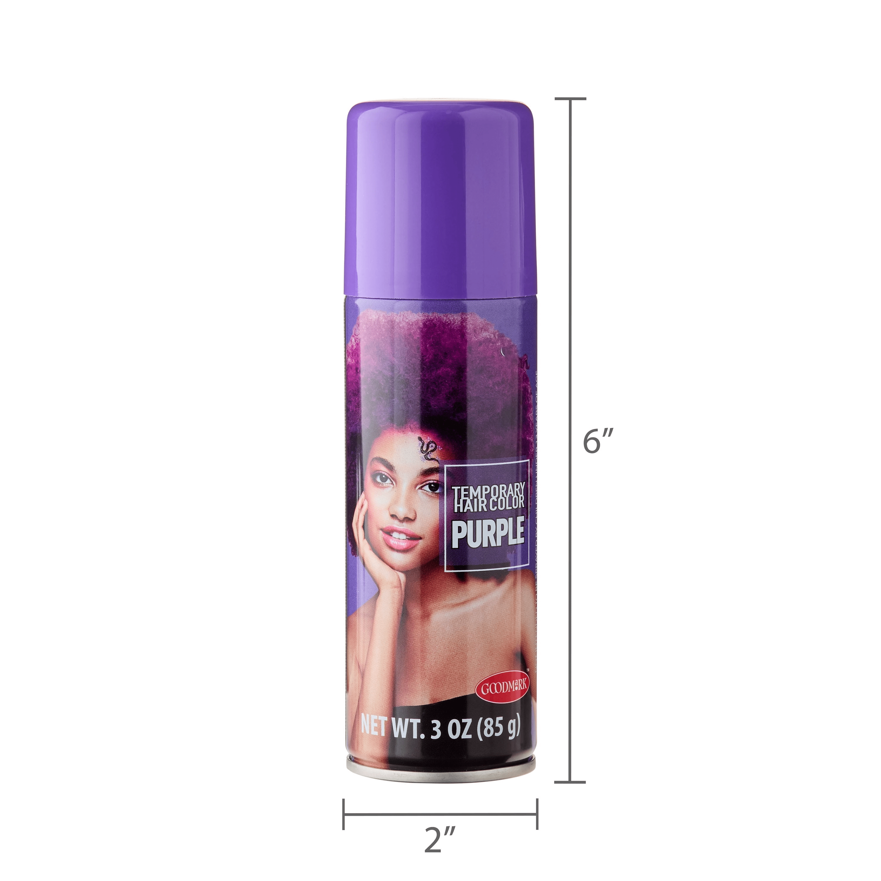 Purple Hair Spray, Halloween Accessory, Temporary Color, 3oz, by Goodmark USA