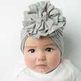 thumbnail image 4 of Newborn Hat Soft Stylish Polyester Cotton Big Flower Baby Cap for Little Girl, 4 of 8