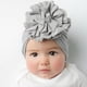 thumbnail image 4 of Gorro para recién nacido harmtty, suave, elegante, de poliéster y algodón, con flores grandes, para niña pequeña, color negro, 4 of 8