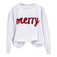 thumbnail image 4 of Chandails d'Hiver Grande Taille pour Femmes Chandail à Capuche Décontracté Imprimé de Noël Col Rond Manches Longues Blanc m, 4 of 6