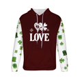 thumbnail image 5 of Sudadera con capucha para hombre, estilo informal, con estampado del Día de San Patricio, con cordón y manga larga, de poliéster., 5 of 5