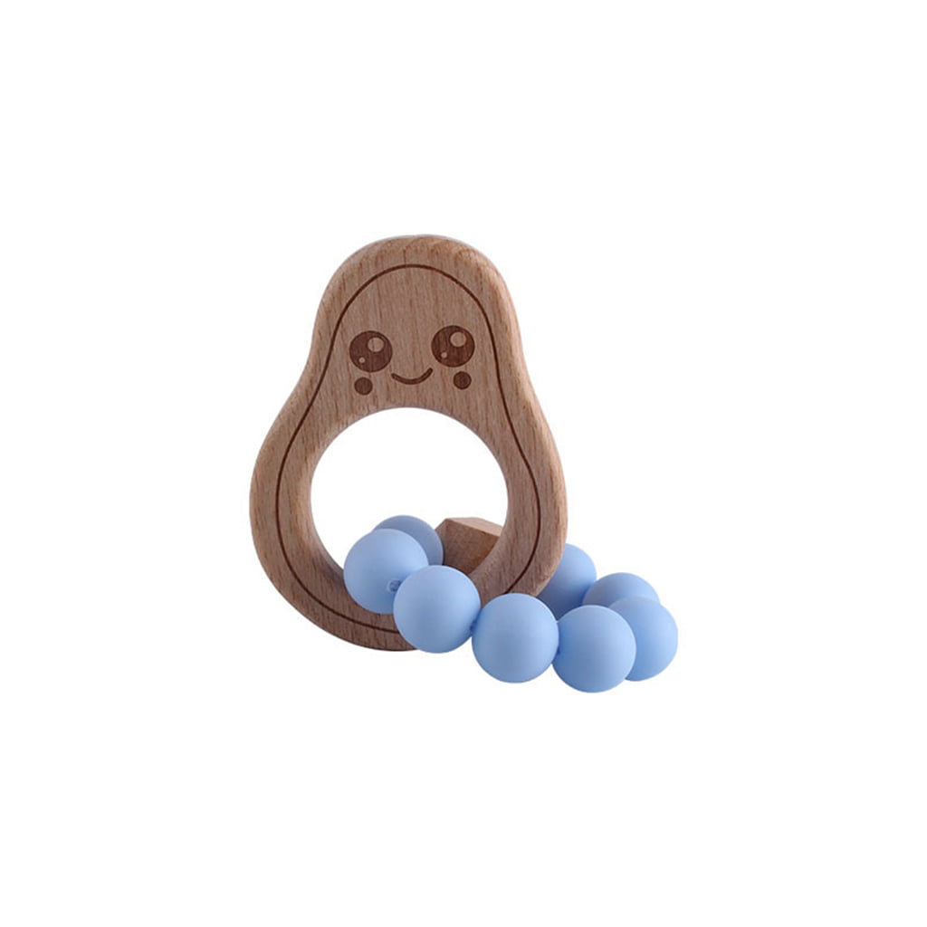 Natural Beech Wooden Monkey Shape Baby Kids Teether Teething Toy Shower Gift 
