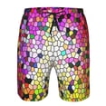thumbnail image 3 of Balery Colorful Tie Dye Stained Glass 3 Traje de Baño Estilo Hawaiano para Hombre, Shorts de Secado Rápido con Bolsillos-XX-Large, 3 of 6