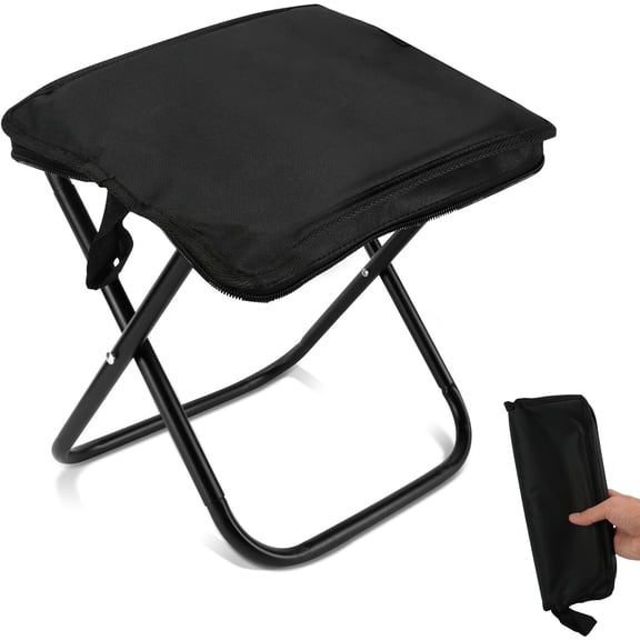TPBSITNS Collapsible Stool, 12Inch Portable Compact Folding Stool for Adult, Ultralight Foldable Chair Pocket Size Carry for Camping, Hiking, Fishing, Travel, Outdoors, Supports 198 Lbs
