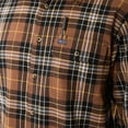 thumbnail image 4 of Men's Smith's Workwear Buffalo Plaid Flannel Button-Down Shirt Color: Camel Brown Size: M, 4 of 5
