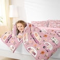 thumbnail image 4 of Catabedysis Floral Camping 7-Piece Twin Bedding For Girls,Vintage Camper Pattern Bedding Comforter Set,Pink White,Pink Reversible, 4 of 7