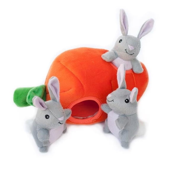 Zippy Paws 2699 Burrow Bunny & Carrot Plush Dog Toy