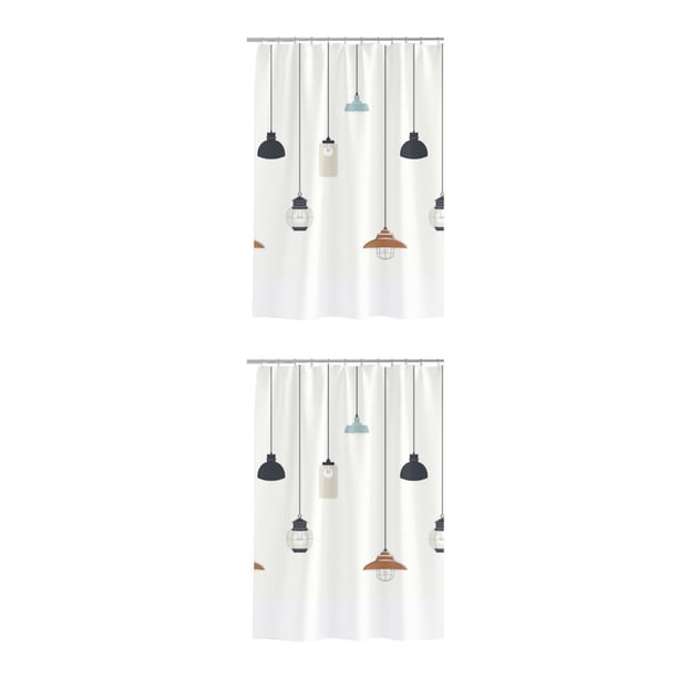 Bearachild Cortina de ducha con patrón geométrico transpirable y cómoda: el baño grueso de poliéster es antimoho e impermeable 150W * 180H 150W*180H 2Conjunto