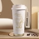 thumbnail image 1 of Taza de aislamiento de acero inoxidable 304 con pajita, portátil, de alto color, taza para caminar Suzuran, taza de regalo, tazas de café con aislamiento, taza de café portátil de acero inoxidable, 1 of 9