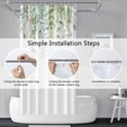 thumbnail image 5 of Green Leaves Shower Curtain for Bathroom Sage Green Eucalyptus Print on White Bathtub Waterproof Fabric Shower Curtains Hanging Berries Leaves Home Decoration Cloth 72x72 Inches, 5 of 6