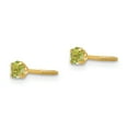 thumbnail image 2 of 14K Yellow Gold Madi K 3mm Peridot Earrings, 2 of 2