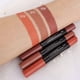 thumbnail image 5 of ZHAOCHENG Juego de 3 lápices labiales mate color nude beige, marrón claro oscuro, amarillo y lápiz labial, delineador de labios en barra, lápiz labial de larga duración, resistente al agua 24 horas, b, 5 of 5