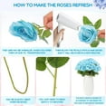 thumbnail image 3 of 100 Pieces Artificial Roses Flowers Bulk, Long Stem Realistic Fake Silk Roses Bouquet for Table Centerpiece Vases Wedding Party Kitchen Decor(Light Blue), 3 of 14