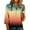 Blue&151224E, variant on 3/4 Length Sleeve Womens Tops Fashion Gradient Womens Henley Shirt Spring Summer Three Quarter Sleeve Button Woman Blouse