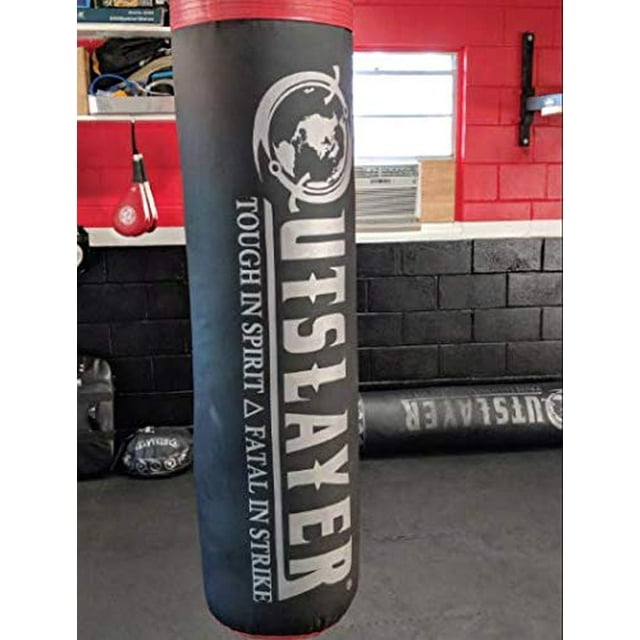Outslayer Filled Punching Bag Boxing Training Practice MMA Heavy Bag 100 Pound Made in USA (Black/Red)