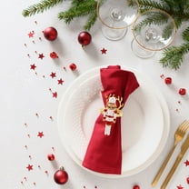 HONMEET Nutcracker Napkin Rings 4Pcs in Multi Color for Christmas Celebrations