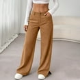 thumbnail image 2 of YYDGH Womens Corduroy Pants Baggy Elastic High Waisted Wide Leg Trousers Casual Comfy Lounge Palazzo Pants with Pockets, 2 of 9