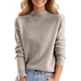 thumbnail image 5 of Inglocry Sweaters for Women 2026 Long Sleeve Crew Neck Lightweight Soft Casual Knitted Pullover Solid Color Sweater Camel XL, 5 of 6