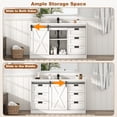 thumbnail image 4 of ANPOO 47" Farmhouse Bathroom Vanity with Sink Combo, Bathroom Storage Cabinet with Sliding Barn Door and 6 Drawers, White, 4 of 9