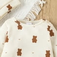 thumbnail image 4 of KTMKH Boys Girls Long Sleeve Cartoon Bear Prints Romper Bodysuits Jumpsuit Outwear With Hat Outfits For 9-12 Months, 4 of 7